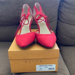 Unisa 3” heels red suede
